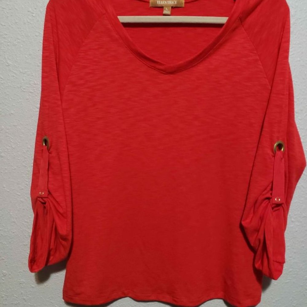 Ellen Tracy Womens Blouse - L -EUC